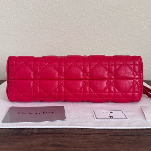 NEW DIOR Large Caro Lambskin Leather Pouch - Picture 8 of 9